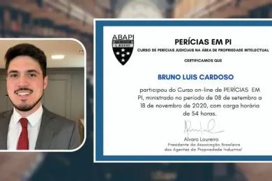 Bruno Cardoso Niehues conclui curso de Perícias Judiciais em Propriedade Intelectual